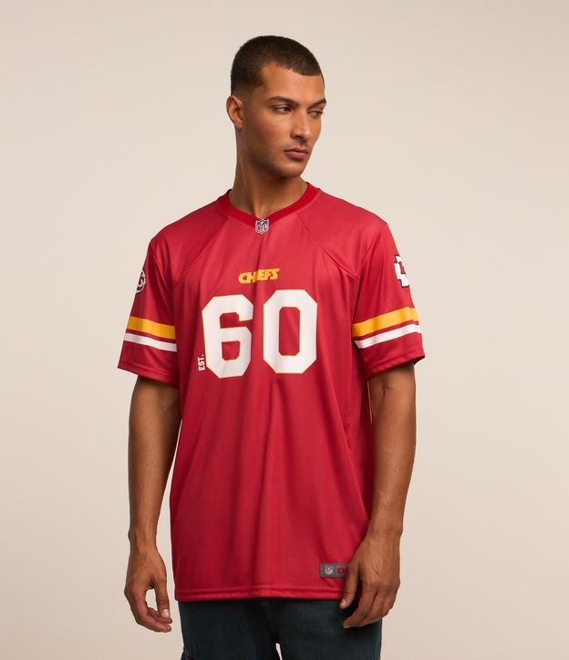 Camiseta Esportiva Dry Fit Futebol Americano com Estampa NFL Chiefs