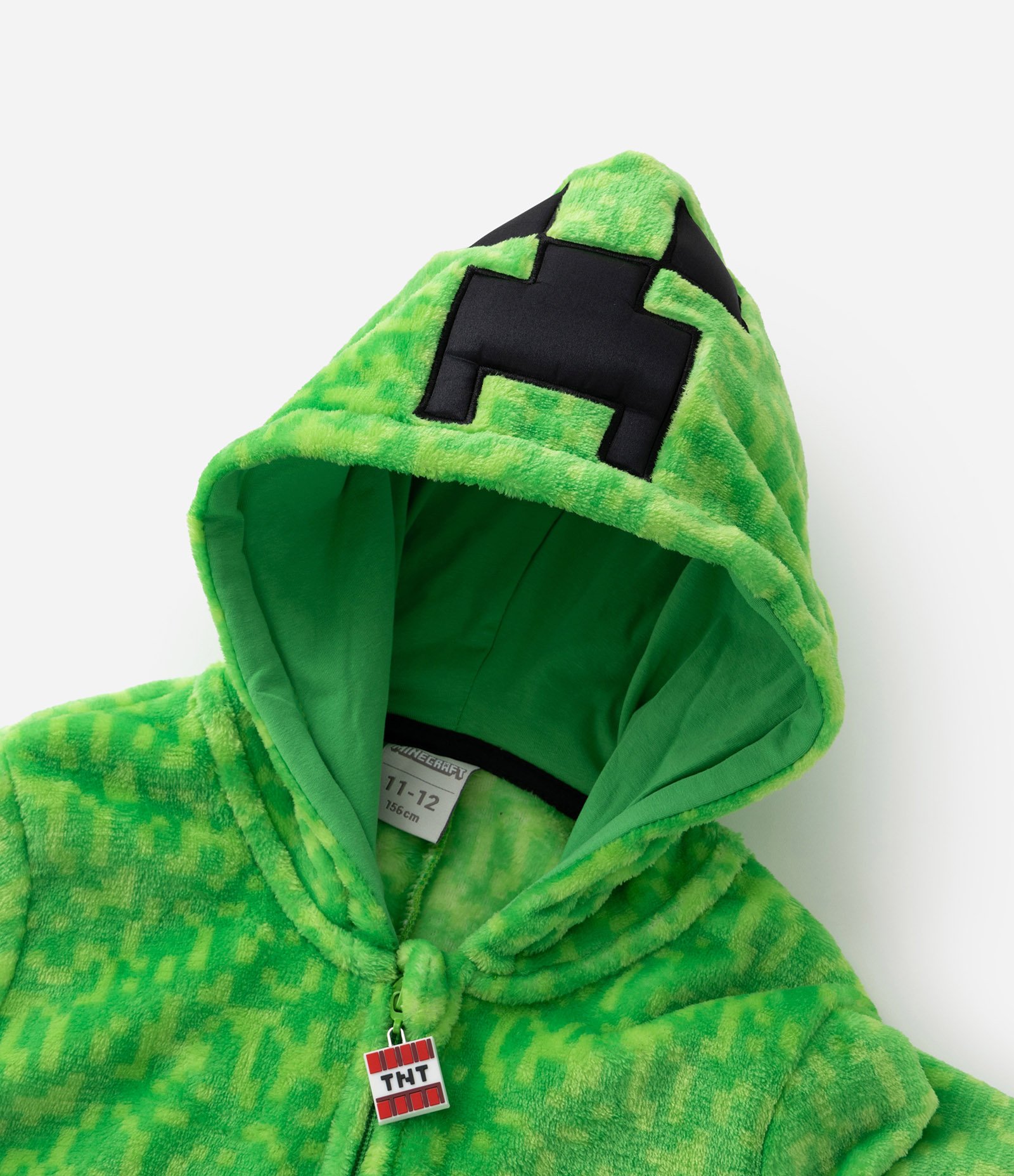 Pijama Jumper Infantil em Fleece com Bordado do Minecraft - Tam 5 a 14 Anos Verde 9
