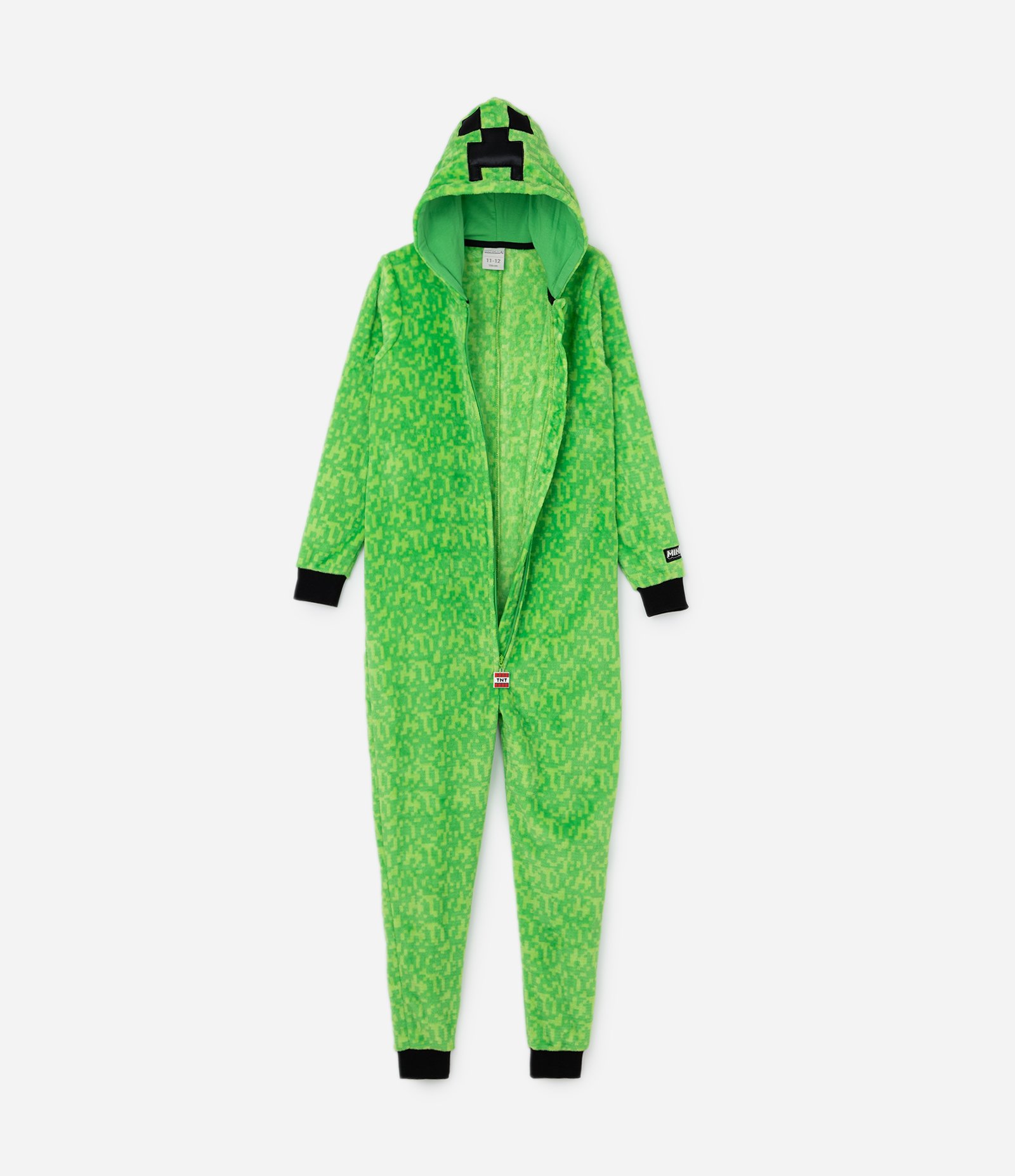 Pijama Jumper Infantil em Fleece com Bordado do Minecraft - Tam 5 a 14 Anos Verde 3