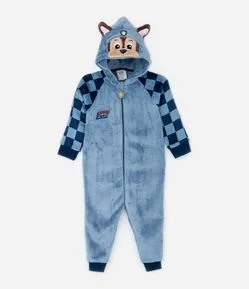 Pijama Jumper Infantil em Fleece com Bordado Chase - Tam 2 a 6 Anos