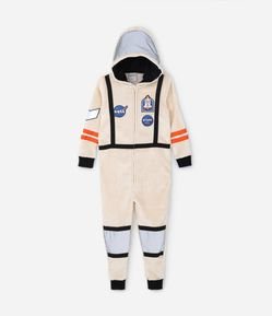 Pijama Jumper Infantil em Fleece com Estampa Astronauta - Tam 2 a 10 Anos
