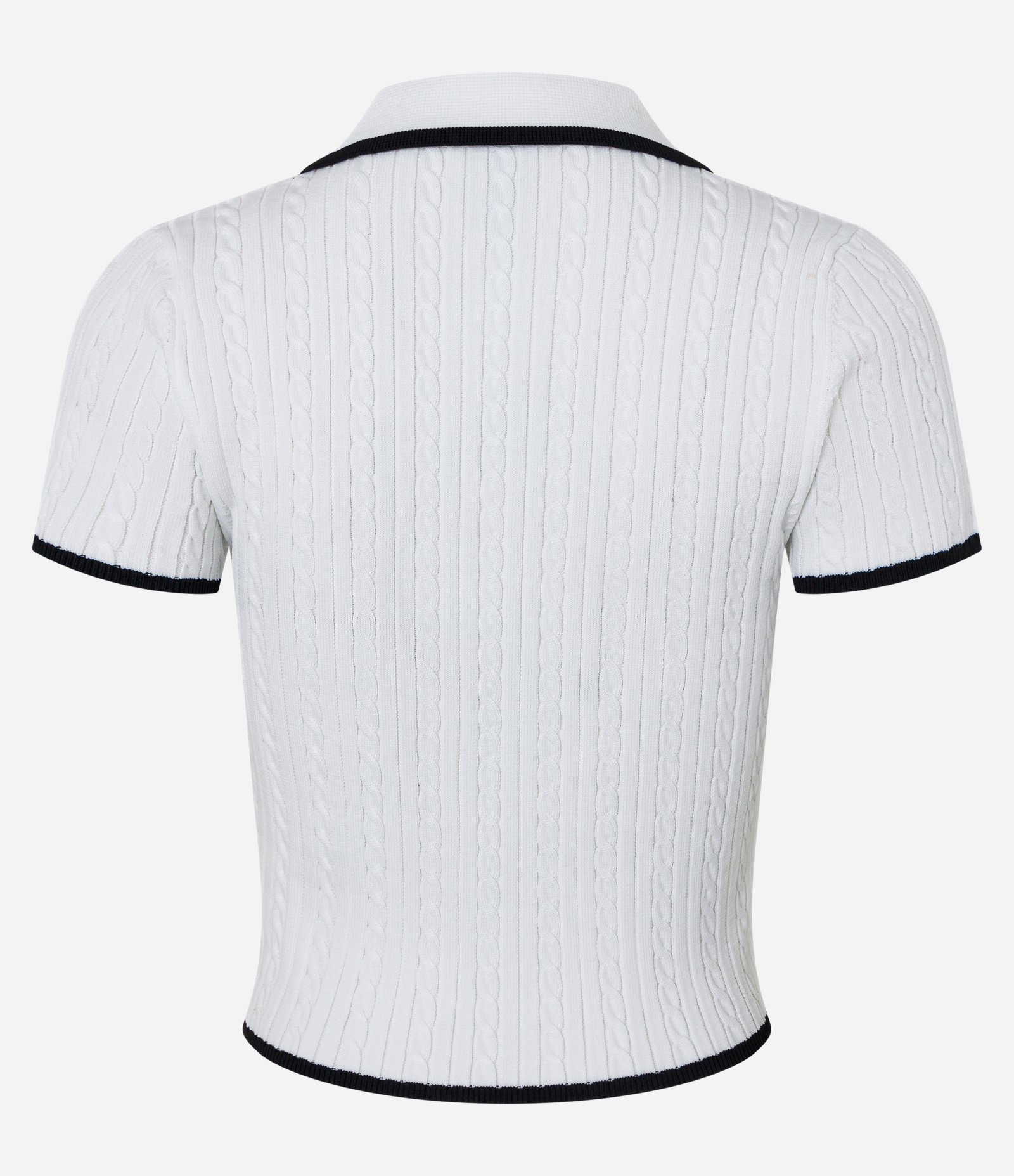 Blusa Polo em Tricô com Acabamento Contrastante 6