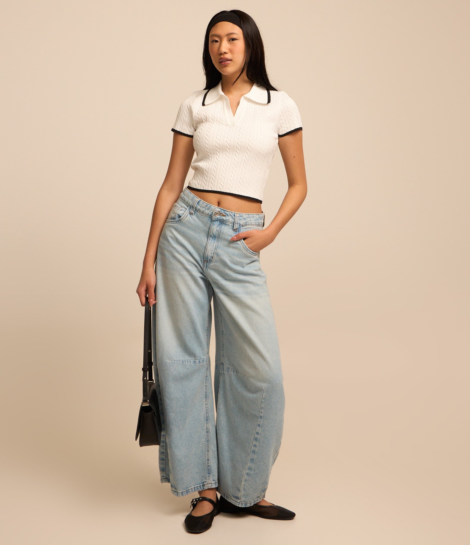 Blusa Polo em Tricô com Acabamento Contrastante 2