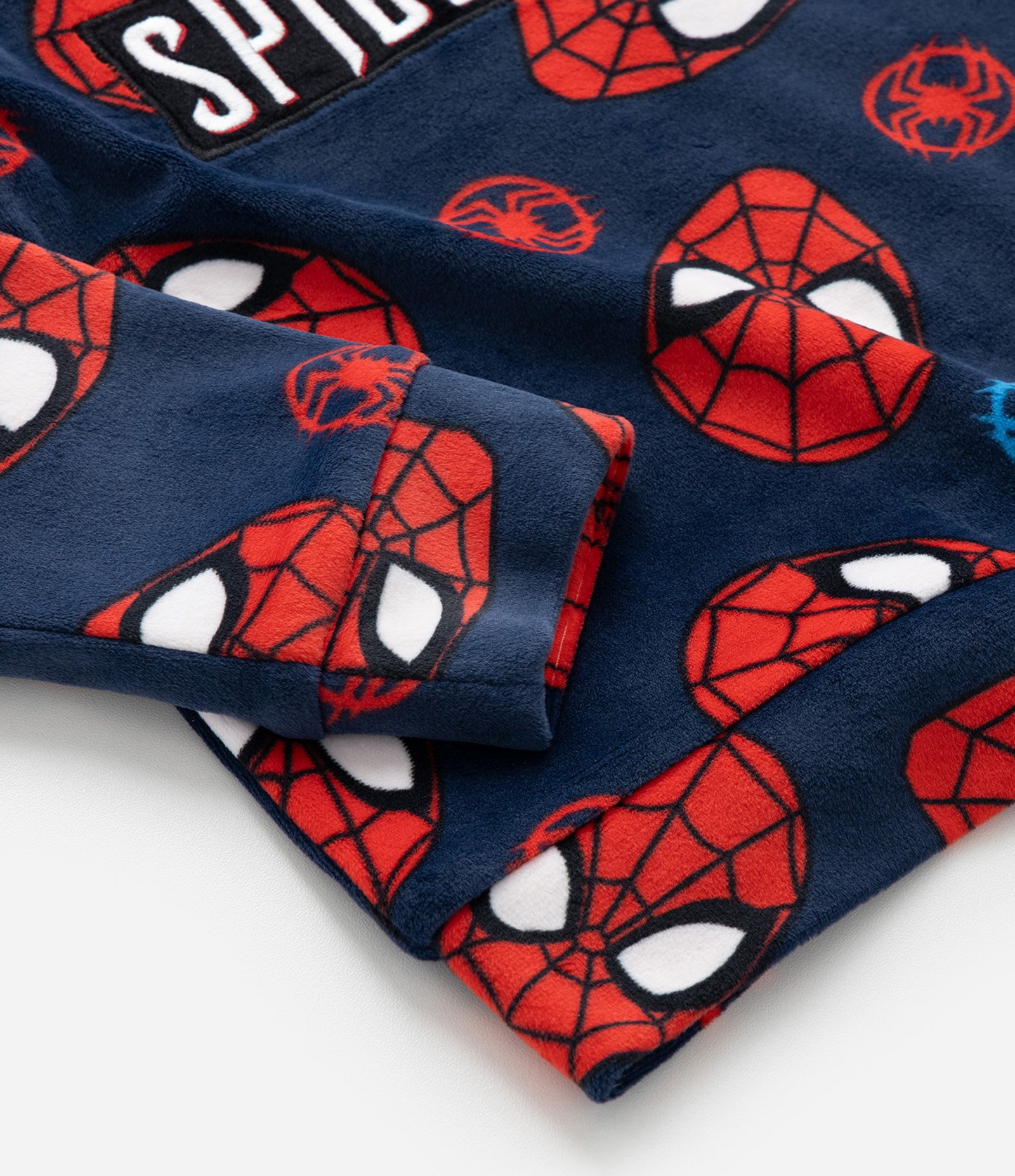 Pijama Longo Infantil em Plush Estampado de Homem Aranha - Tam 2 a 10 anos Azul/Vermelho 4