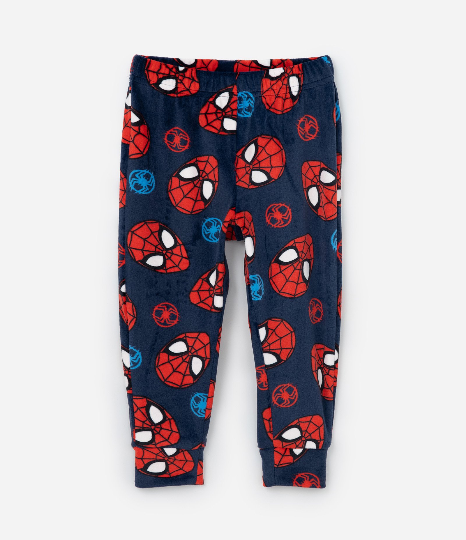 Pijama Longo Infantil em Plush Estampado de Homem Aranha - Tam 2 a 10 anos Azul/Vermelho 7