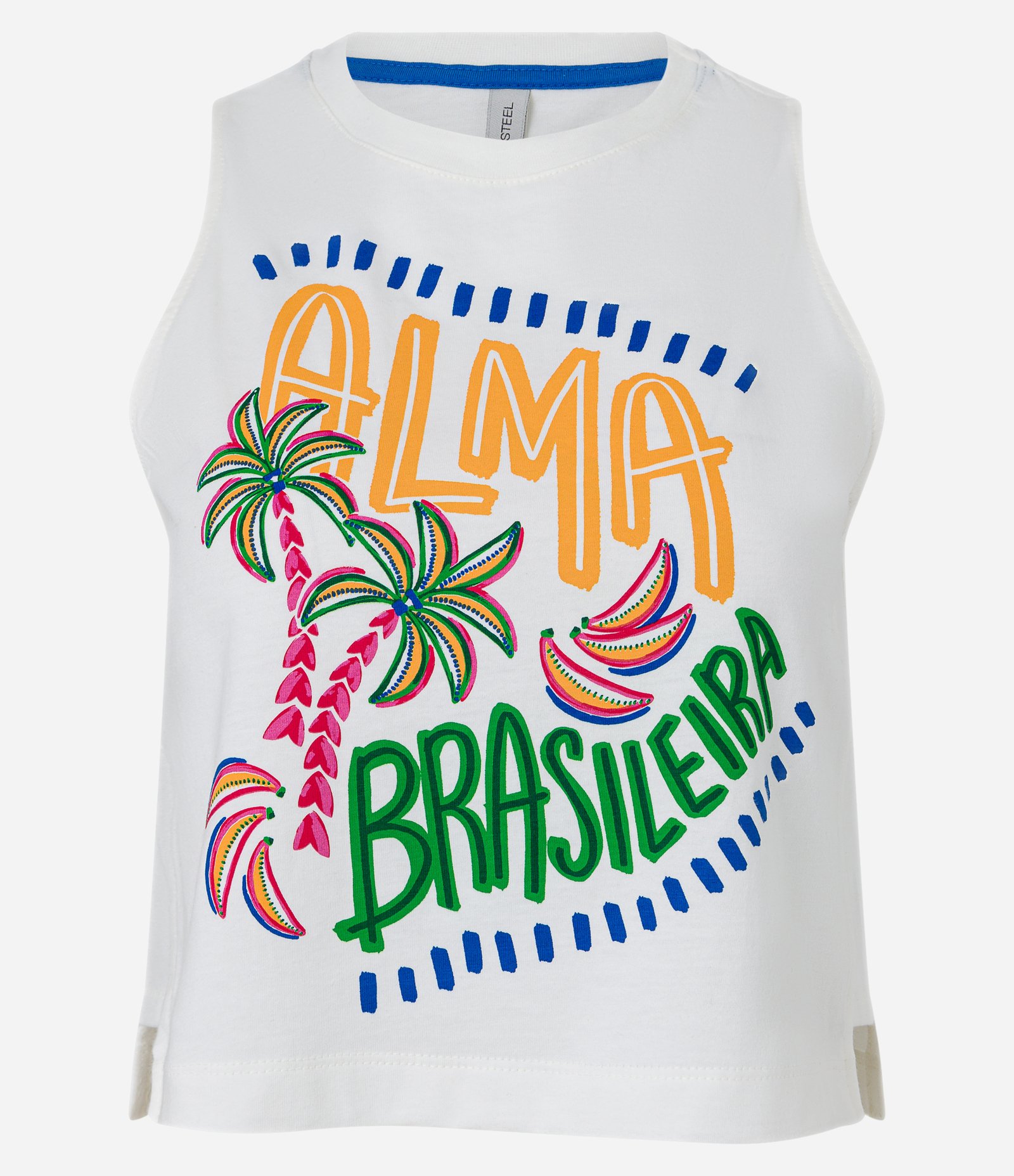 Blusa sem Manga com Estampa Alma Brasileira Branco 5