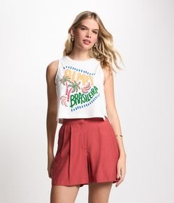 Blusa sem Manga com Estampa Alma Brasileira