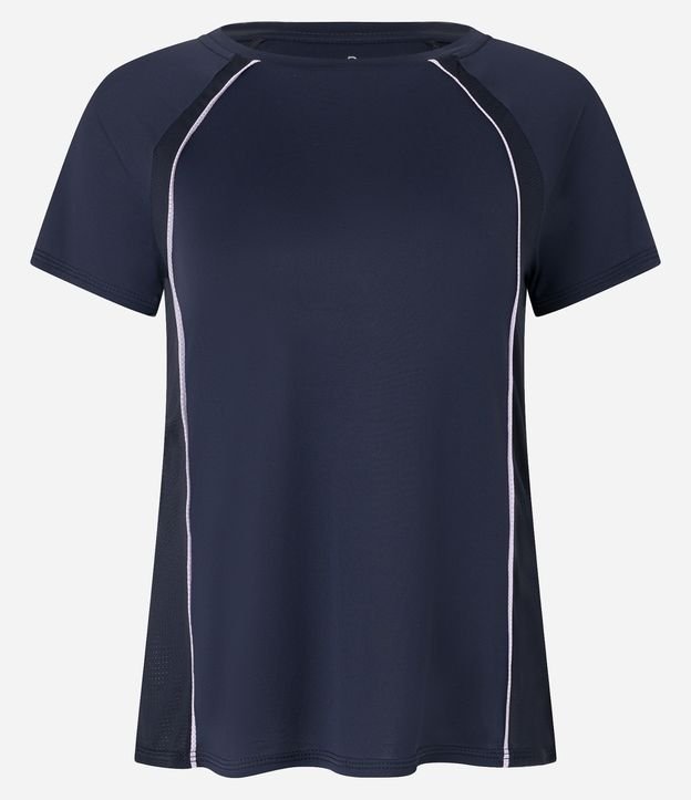 Camiseta Esportiva em Poliamida com Viés Contrastante