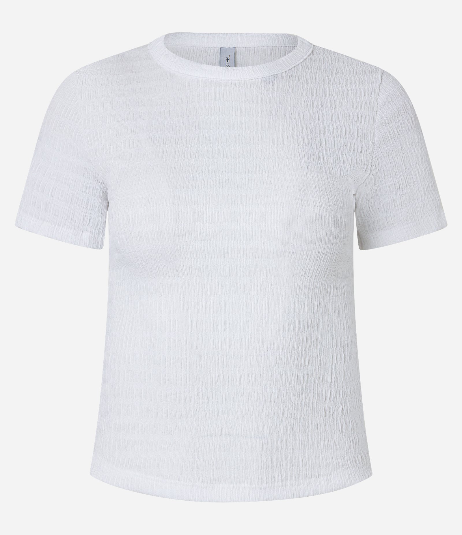 Blusa T-shirt Texturizado Overlock Branco 5