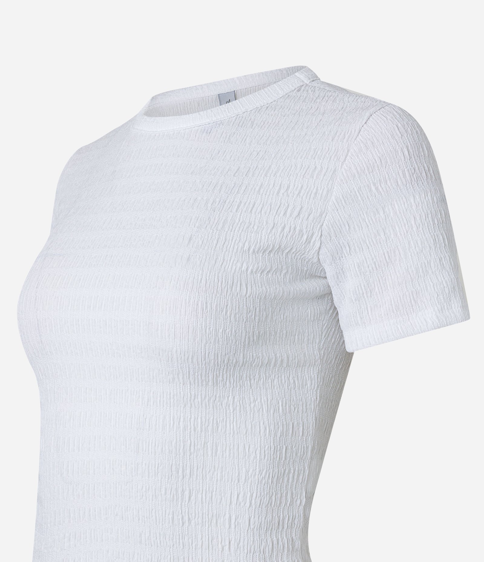 Blusa T-shirt Texturizado Overlock Branco 6