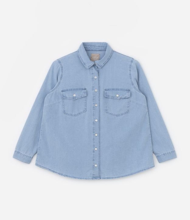 Camisa em Jeans Delavê Curve & Plus Size