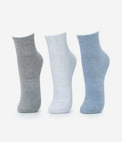 Kit 03 Meias Cano Médio Sem Costura