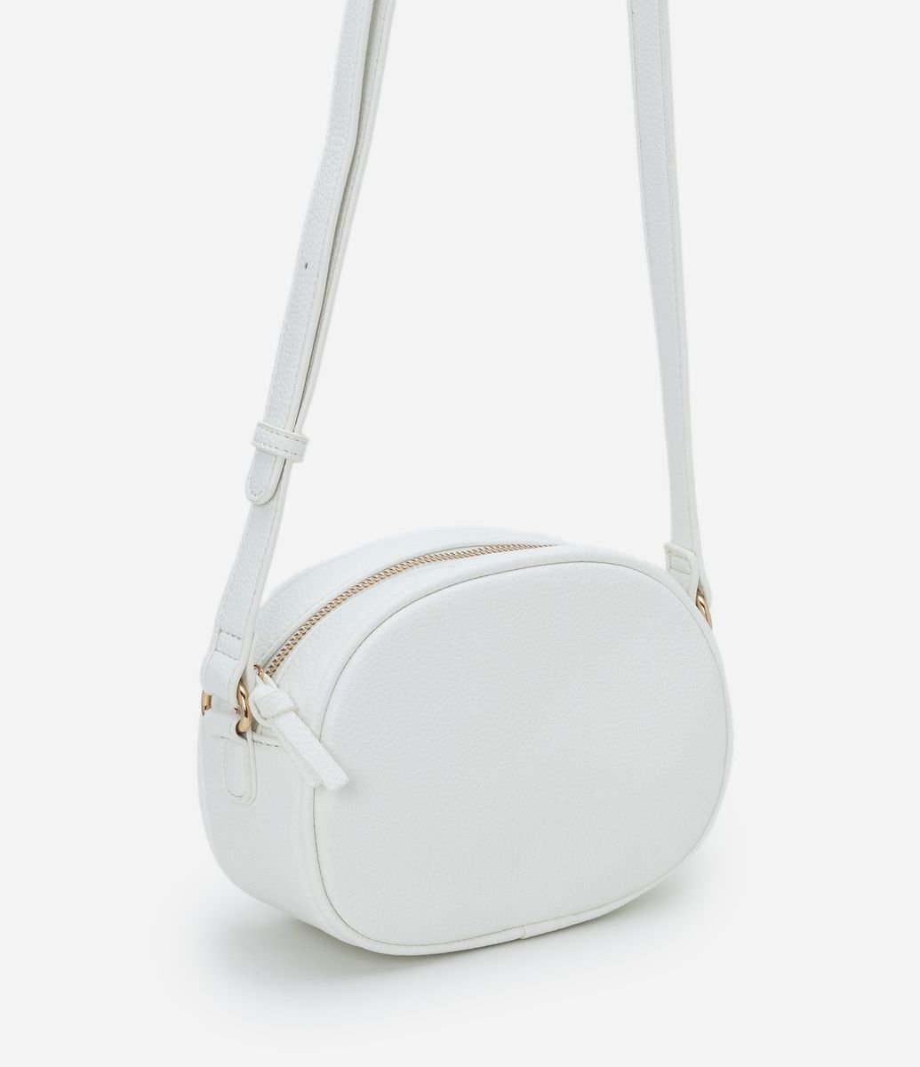 Bolsa Camera Bag Pequena com Bolso Frontal Off White