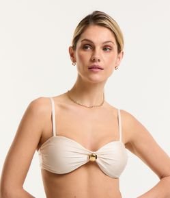 Biquíni Top Cortinha em Microfibra com Esfera Metalizada