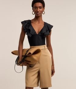 Maiô em Poliamida com Babados e Recorte nas Costas