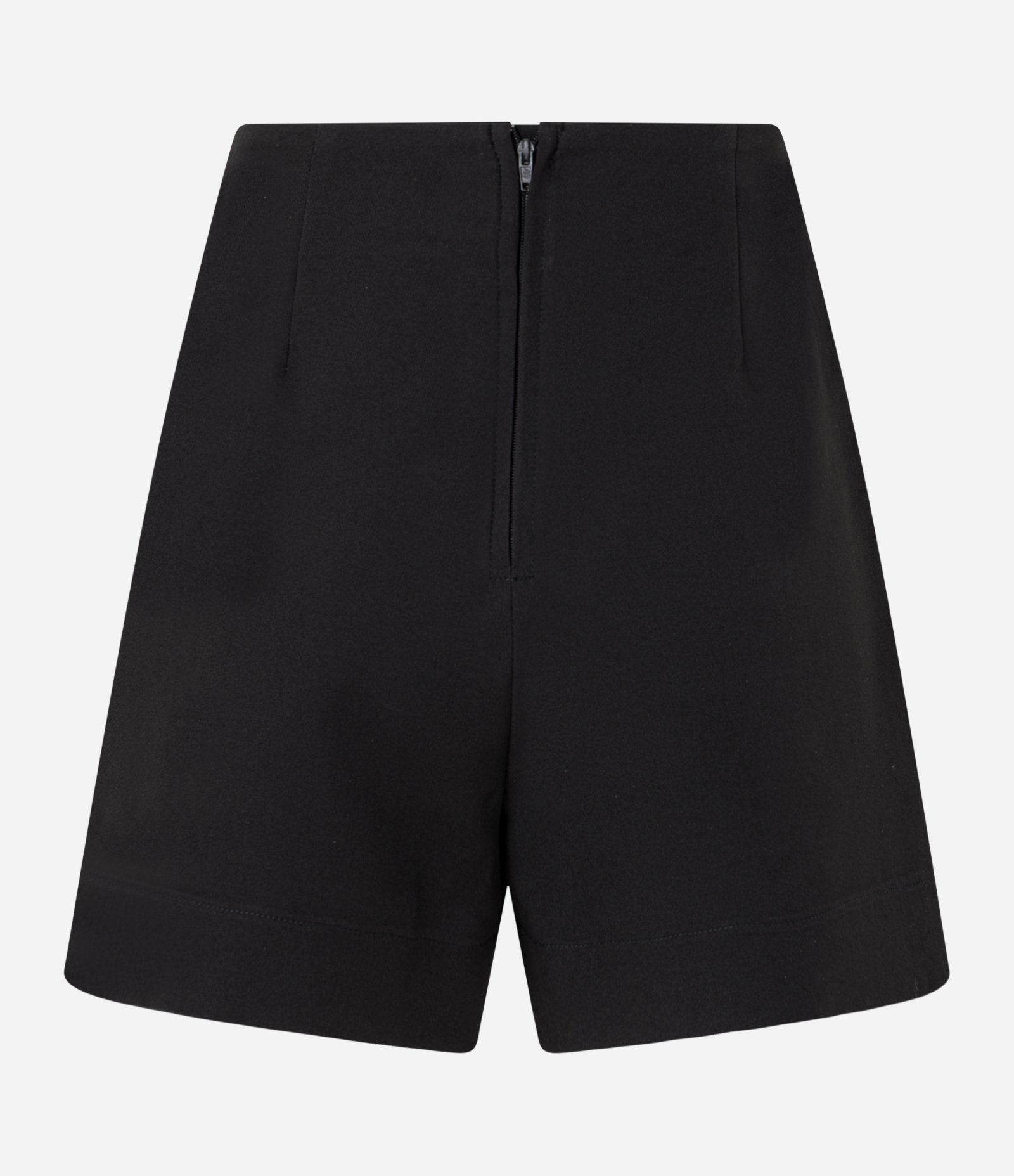 Short Curto em Crepe com Pala Arredondada e Viés com Bolsos Preto 6