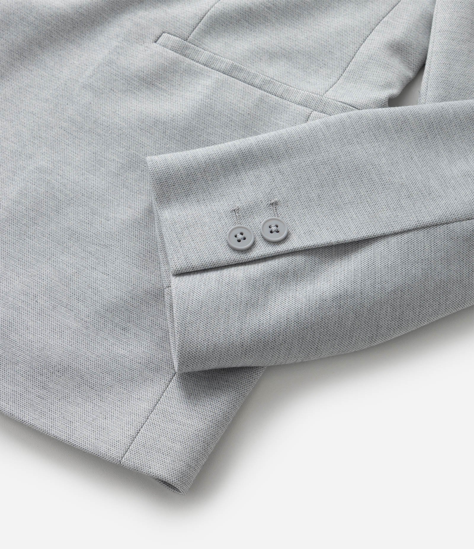 Blazer Super Slim de Malha sem Forro Cinza Claro 8