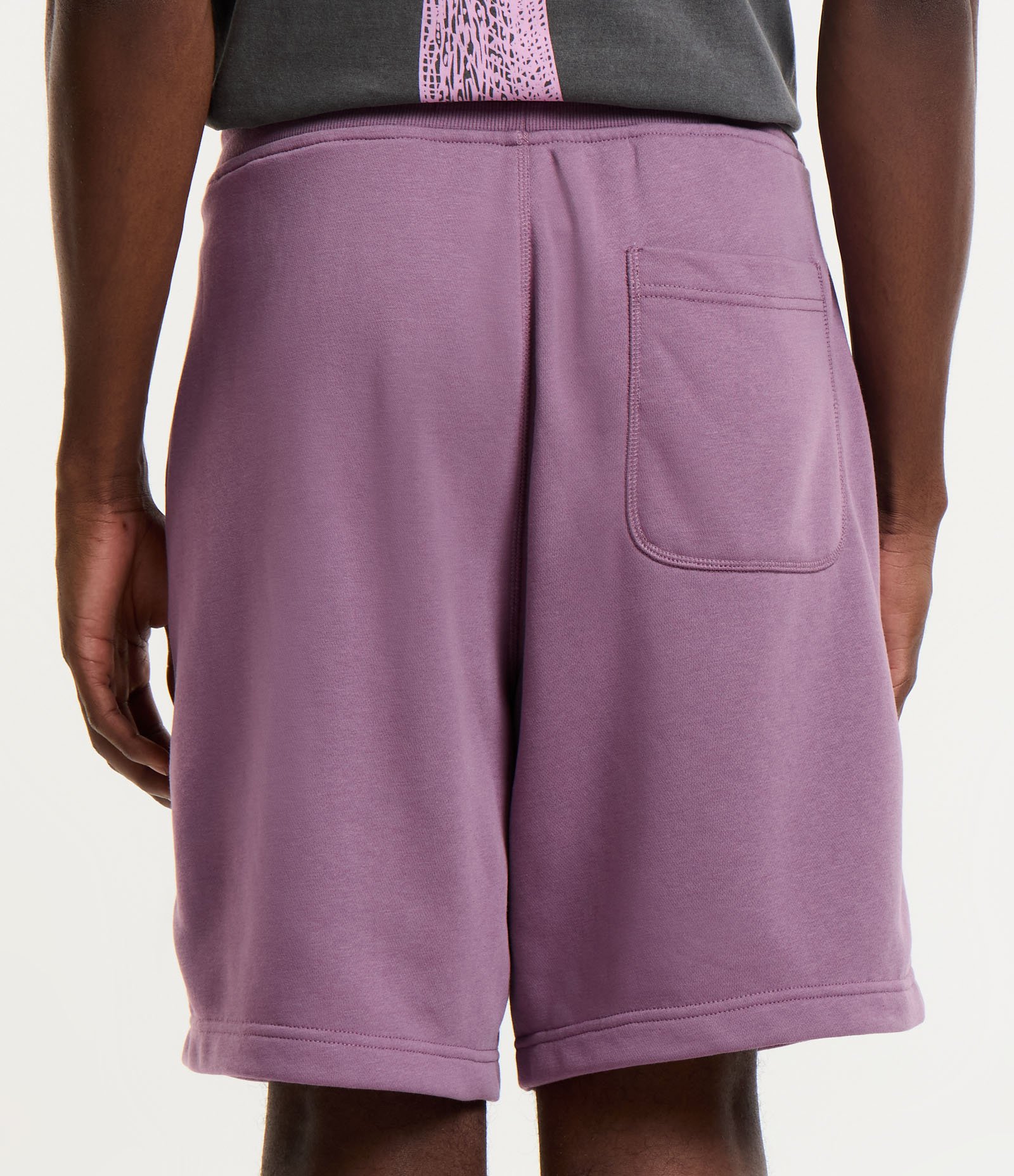 Bermuda Slim em Moletom com Cós Elástico e Etiqueta na Barra Roxo 3