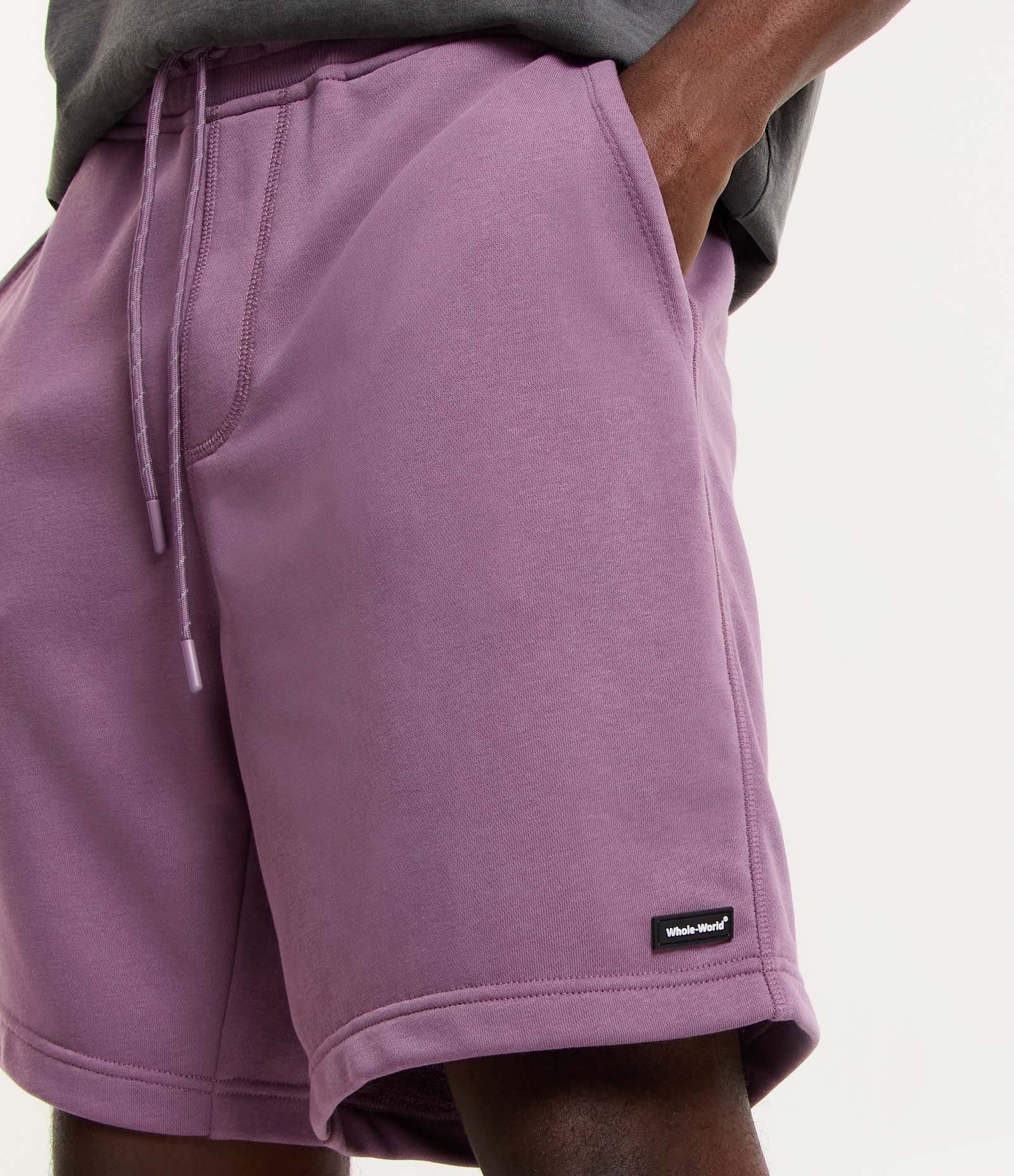 Bermuda Slim em Moletom com Cós Elástico e Etiqueta na Barra Roxo 4