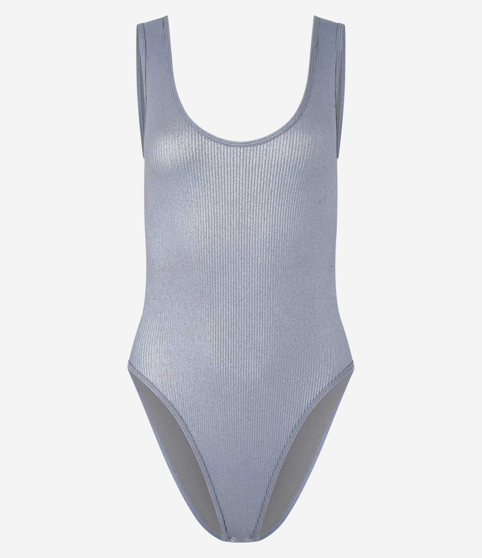 Body em Poliamida Seamless Metalizado Azul 1