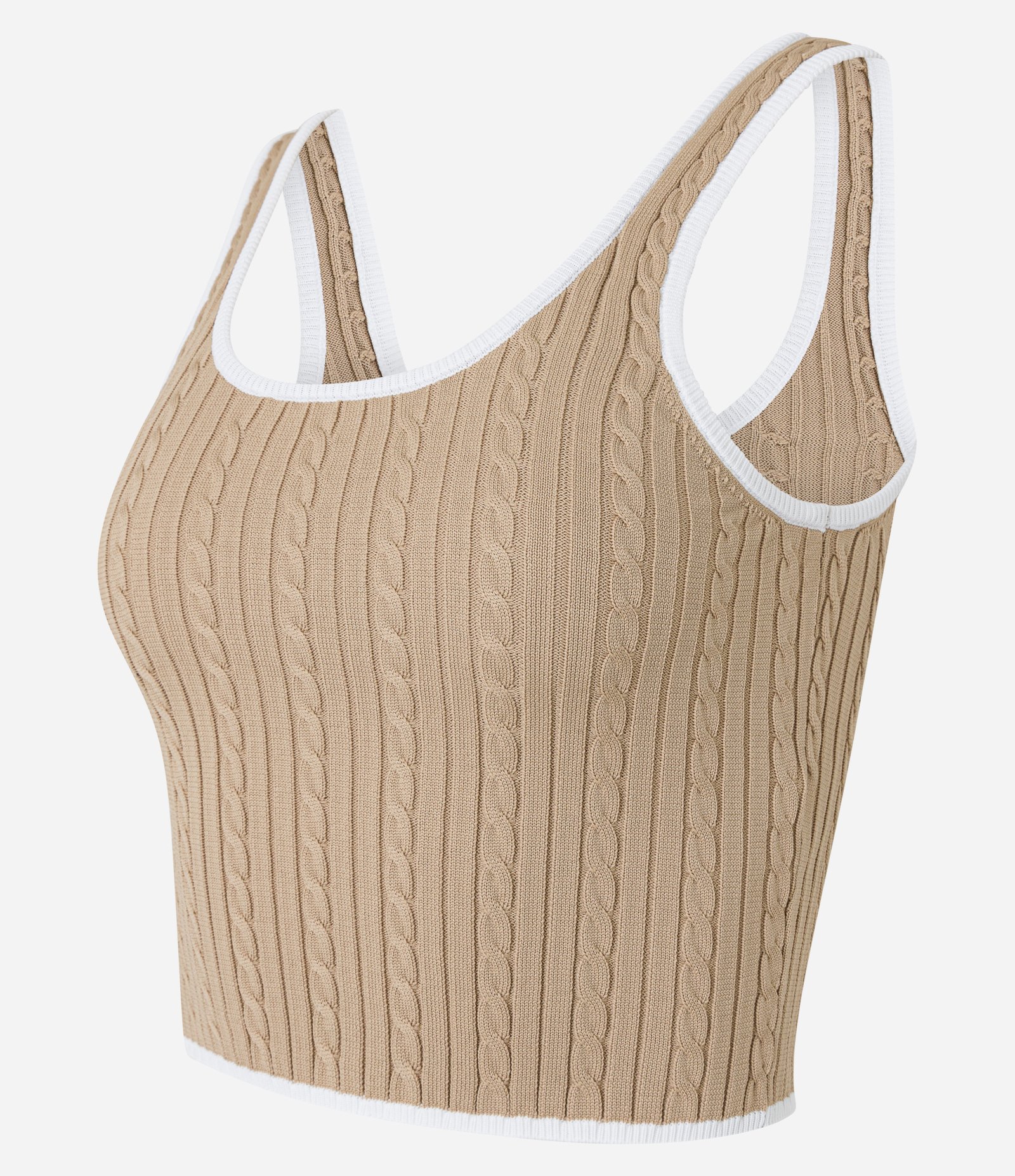 Blusa Cropped Texturizada com Acabamento Contrastante Bege 4