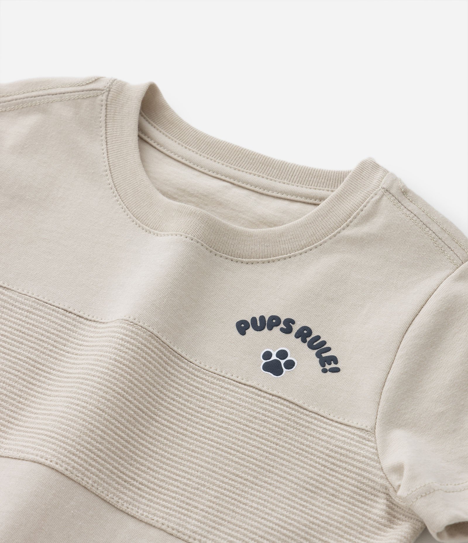 Camiseta Infantil com Recorte Canelado e Estampa da Patrulha Canina - Tam 2 a 5 anos Bege 6