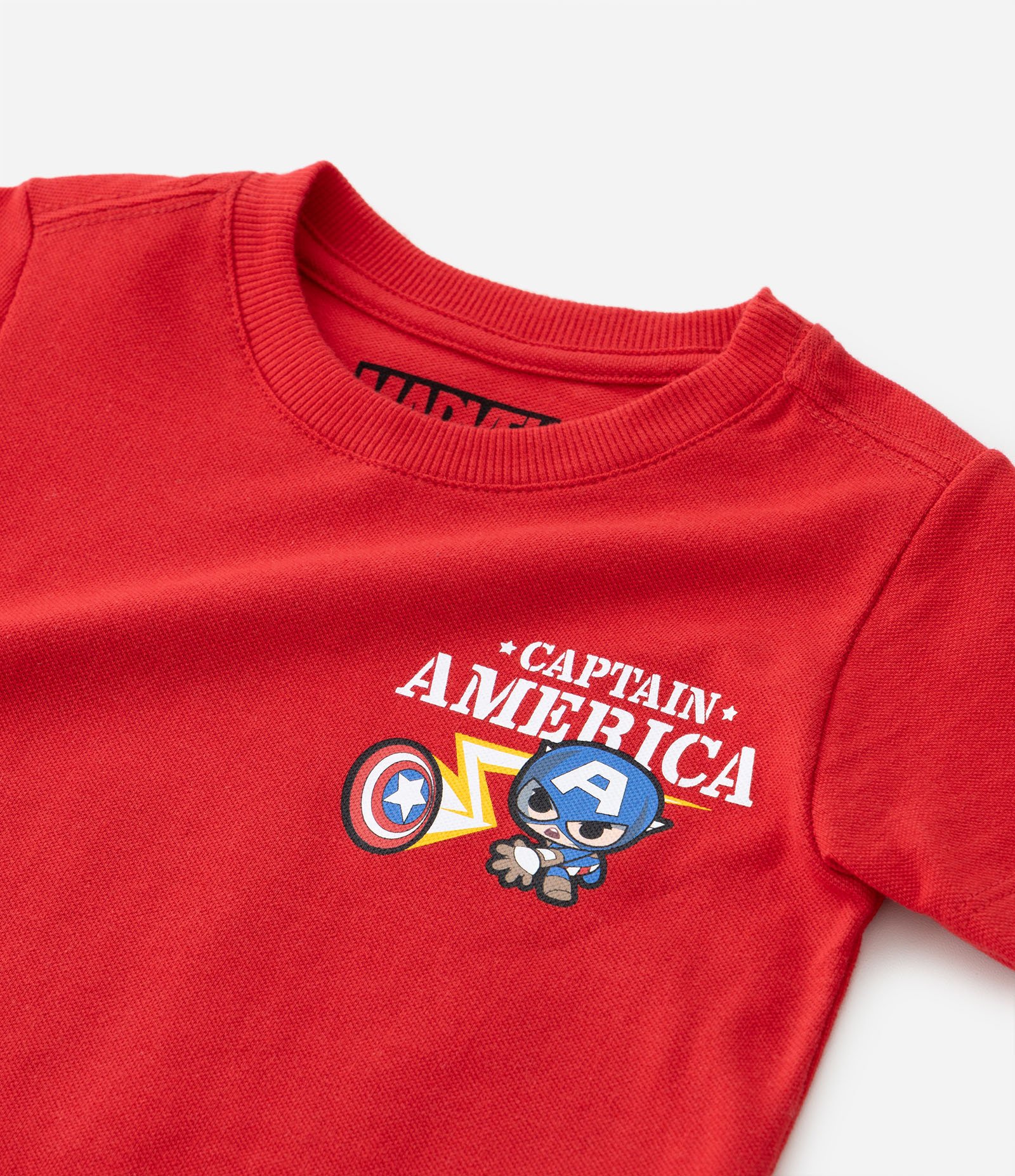 Camiseta Infantil com Estampa Frente e Costas do Capitão América Baby - Tam 2 a 5 anos Vermelho 5