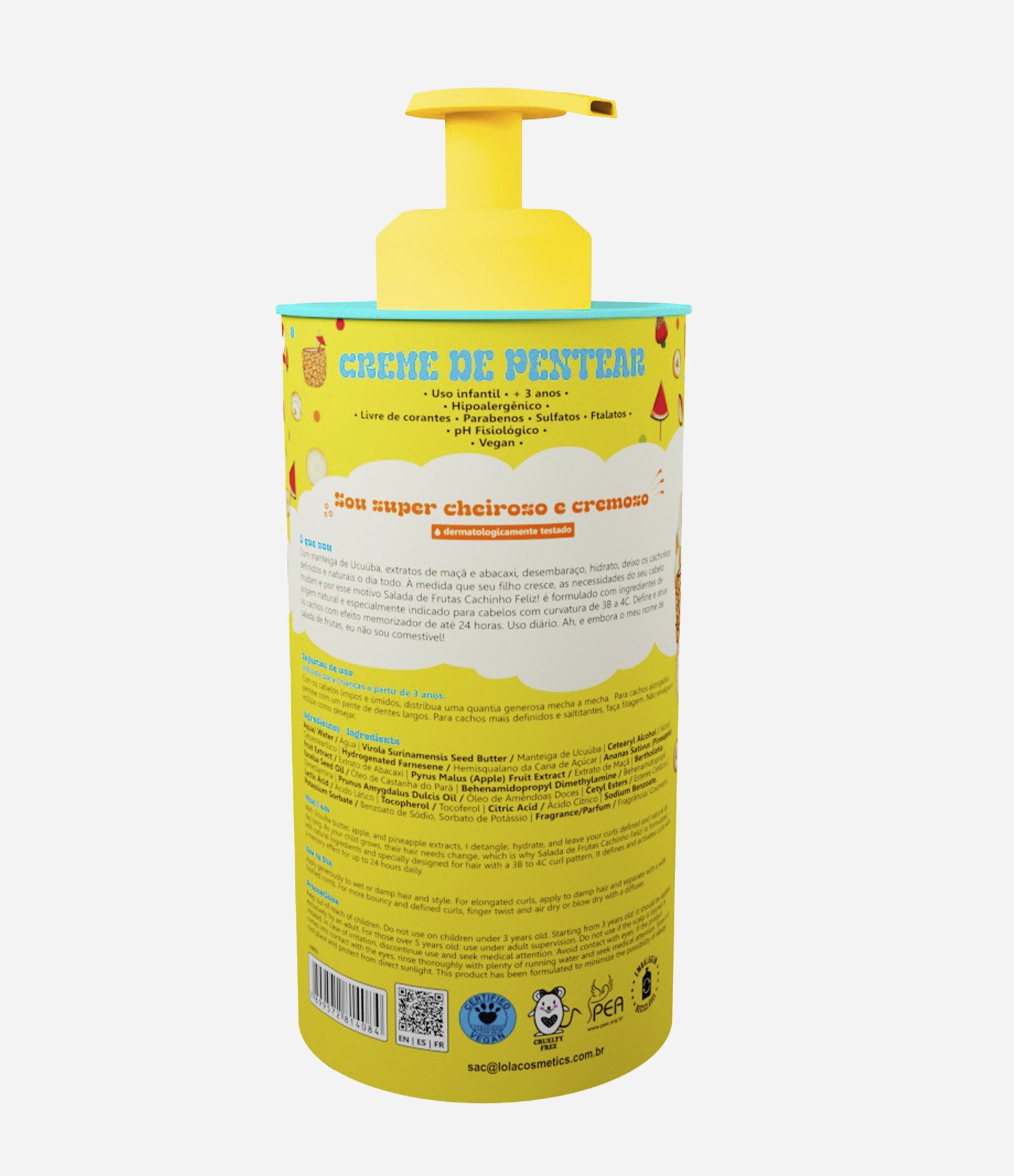 Creme de Pentear Cachinho Feliz Salada de Fruta Lola Kids 450g 2