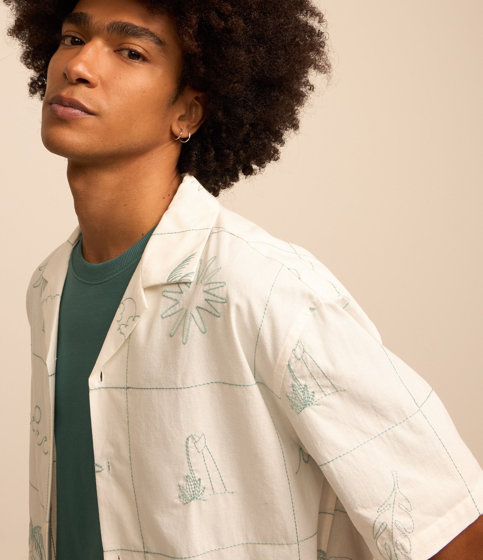Camisa Relaxed em Tricoline com Bordado Branco 3