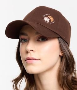 Boné Aba Curva em Sarja com Bordado Cafézinho