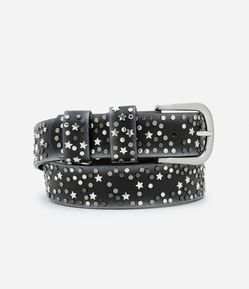 Cinto Médio com Tachas e Studs em Formato de Estrelas