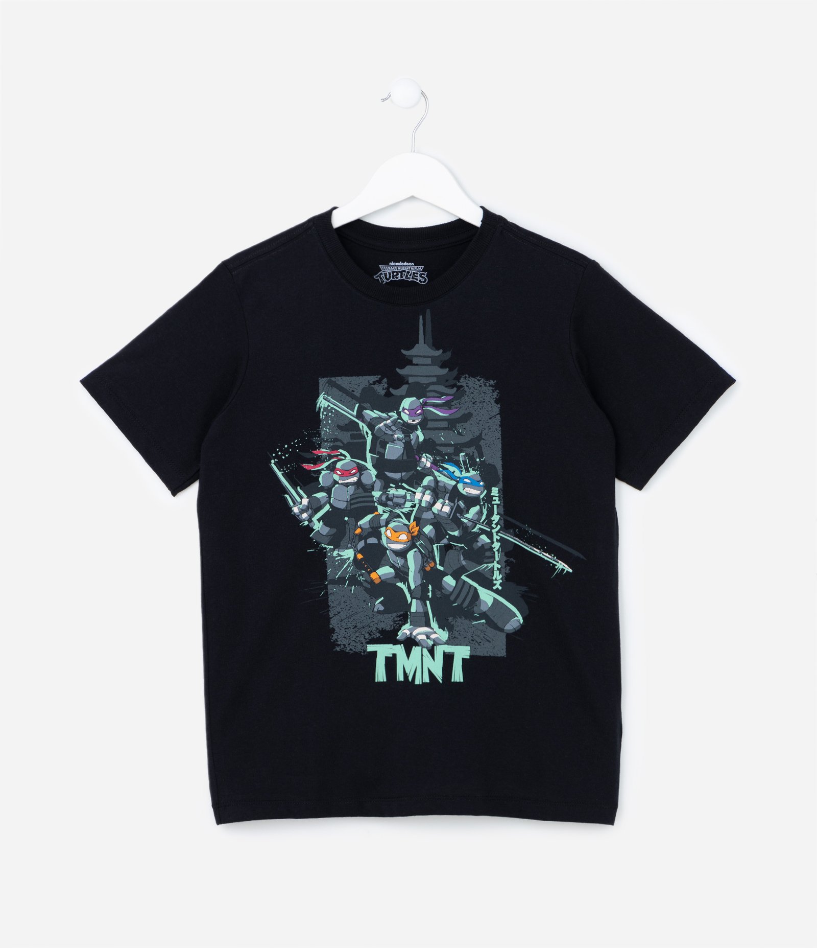 Camiseta Infantil com Estampa das Tartarugas Ninjas - Tam 5 a 14 anos Preto 1