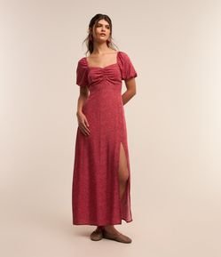Vestido New Midi em Viscose Poá com Amarração nas Costas