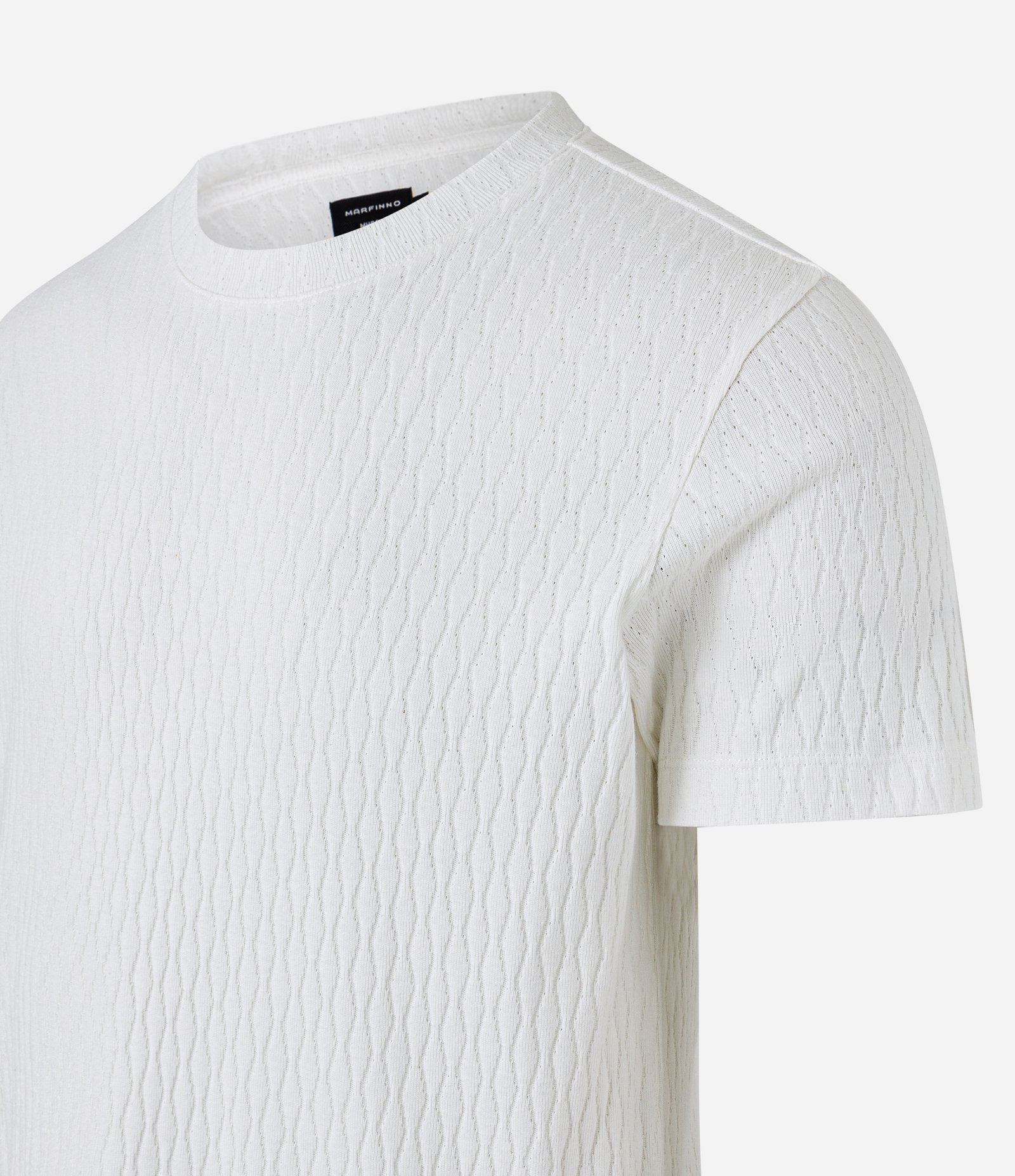 Camiseta Muscle em Algodão com Textura Ondulada Branco 6