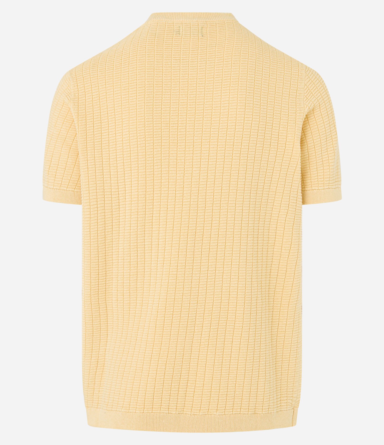 Camiseta Regular em Tricô com Textura Canelada Amarelo 3