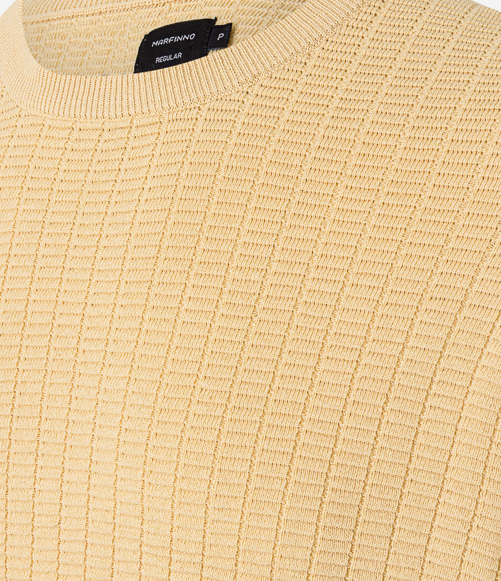 Camiseta Regular em Tricô com Textura Canelada Amarelo 10