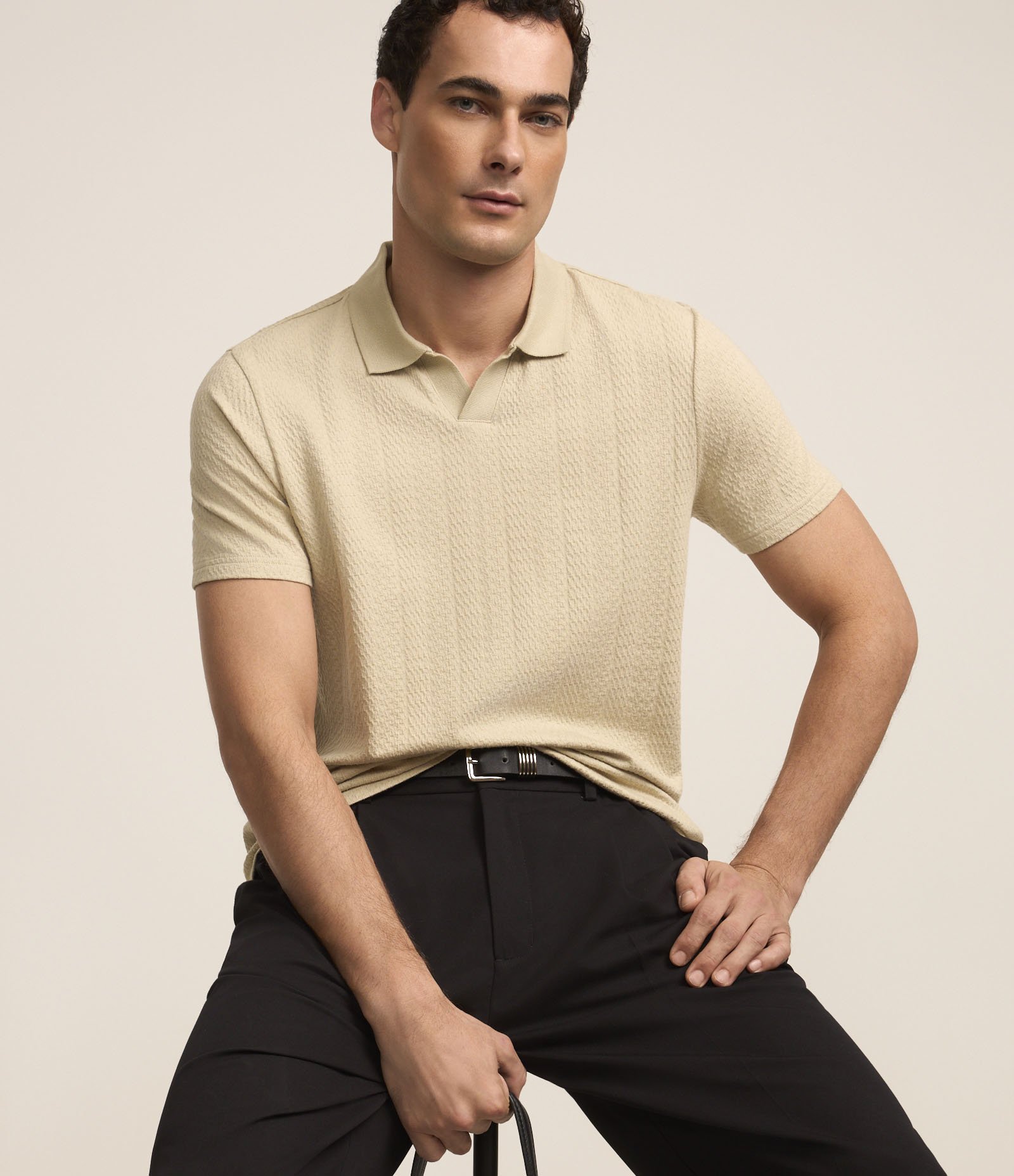 Camisa Polo Regular em Algodão com Textura 6