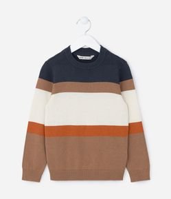 Blusão Infantil com Estampa Bloco de Cores - Tam 5 a 14 Anos