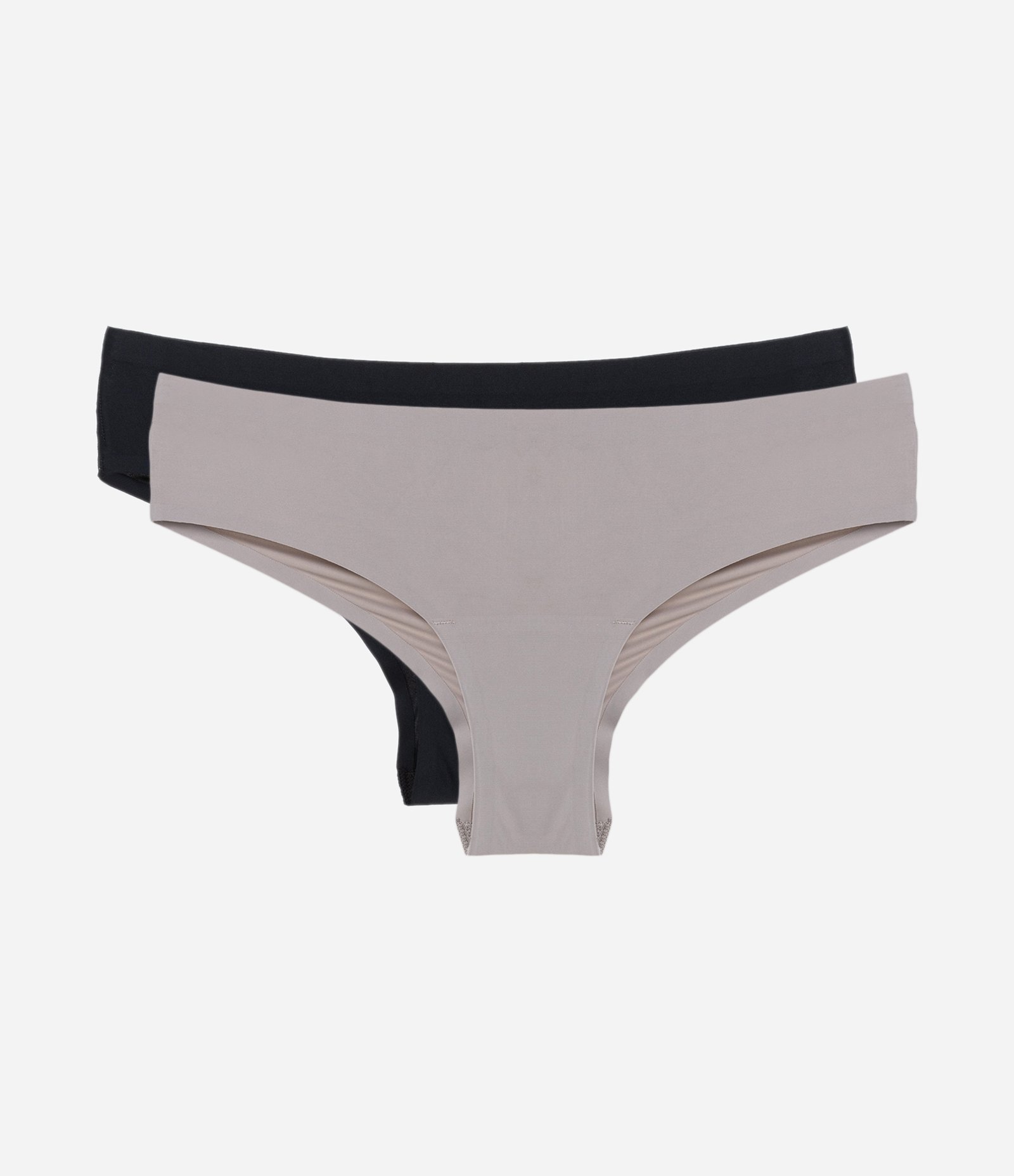 Kit 02 Calcinhas Boyshort em Poliamida Preto/Cinza 1