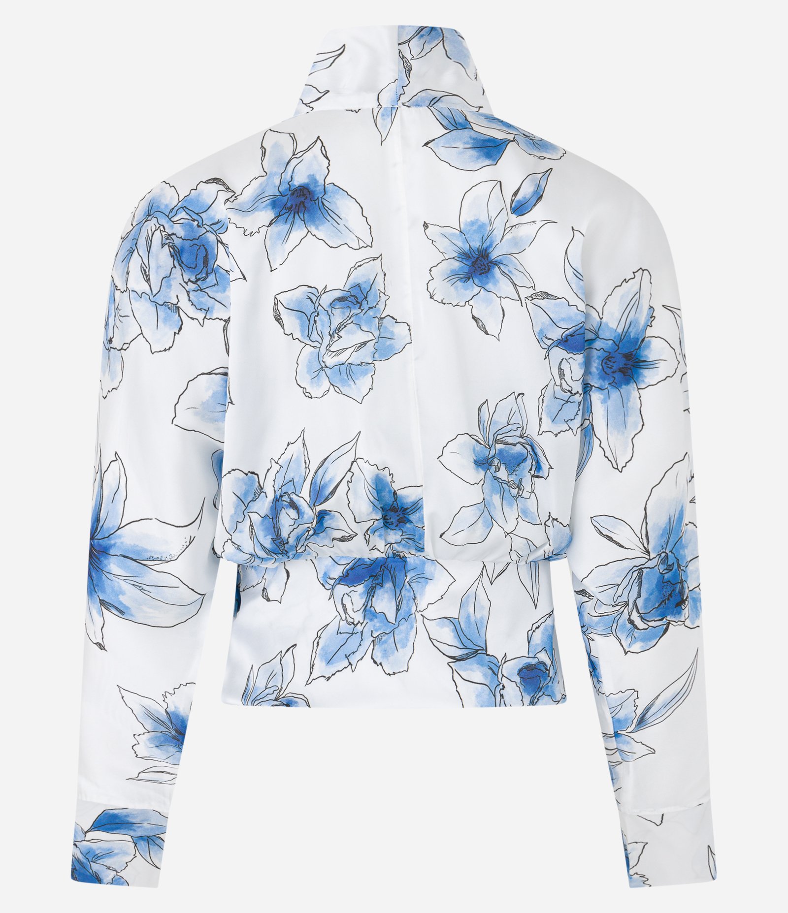 Camisa em Tecido Acetinado com Transpasse e Estampa Floral Branco Neve 7