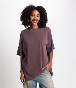 Blusa T-shirt em Meia Malha com Efeito Lavado