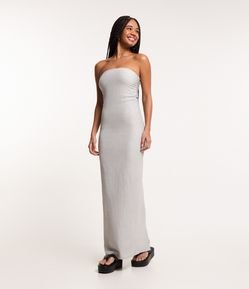 Vestido Longo Texturizado Tomara que Caia