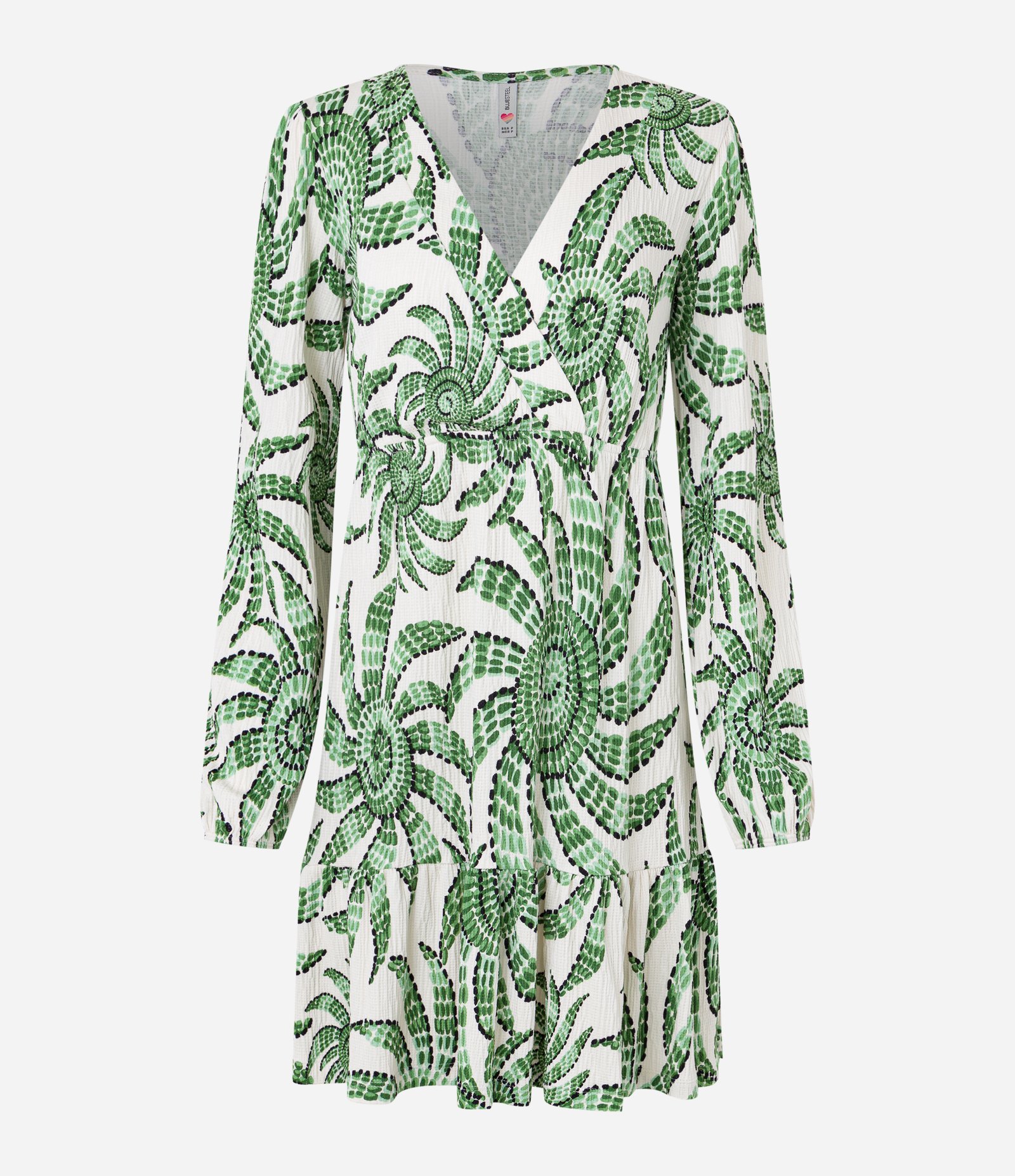 Vestido Curto Texturizado com Estampa Floral Branco 4