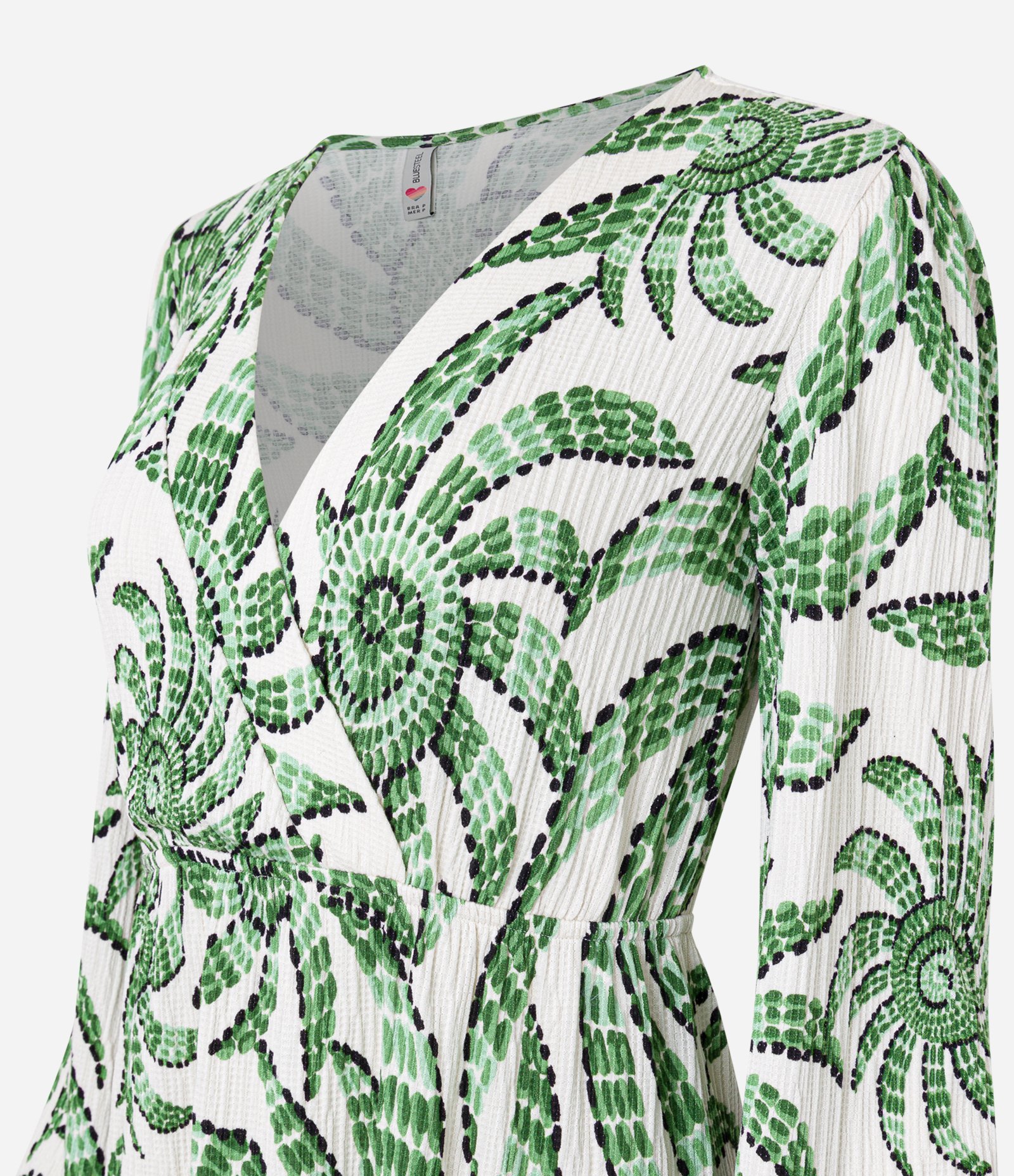 Vestido Curto Texturizado com Estampa Floral Branco 5