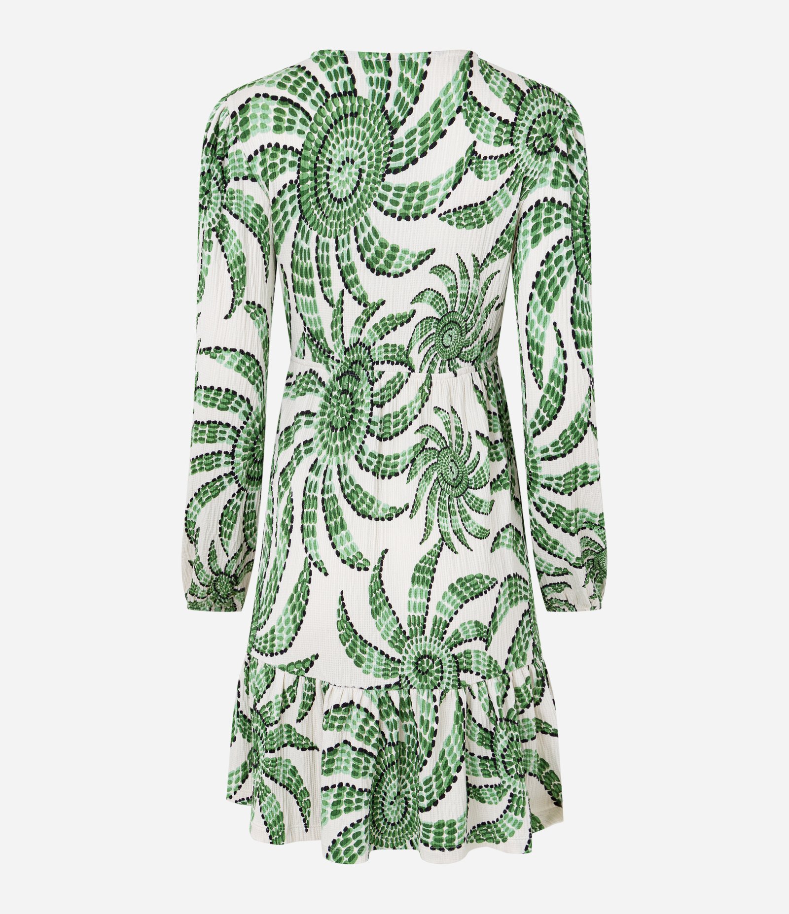 Vestido Curto Texturizado com Estampa Floral Branco 6