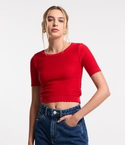 Blusa em Tricô com Textura de Ondinha