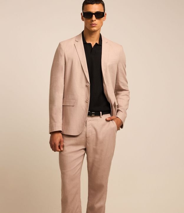 Calça Relaxed em Viscolinho com Cós Passante