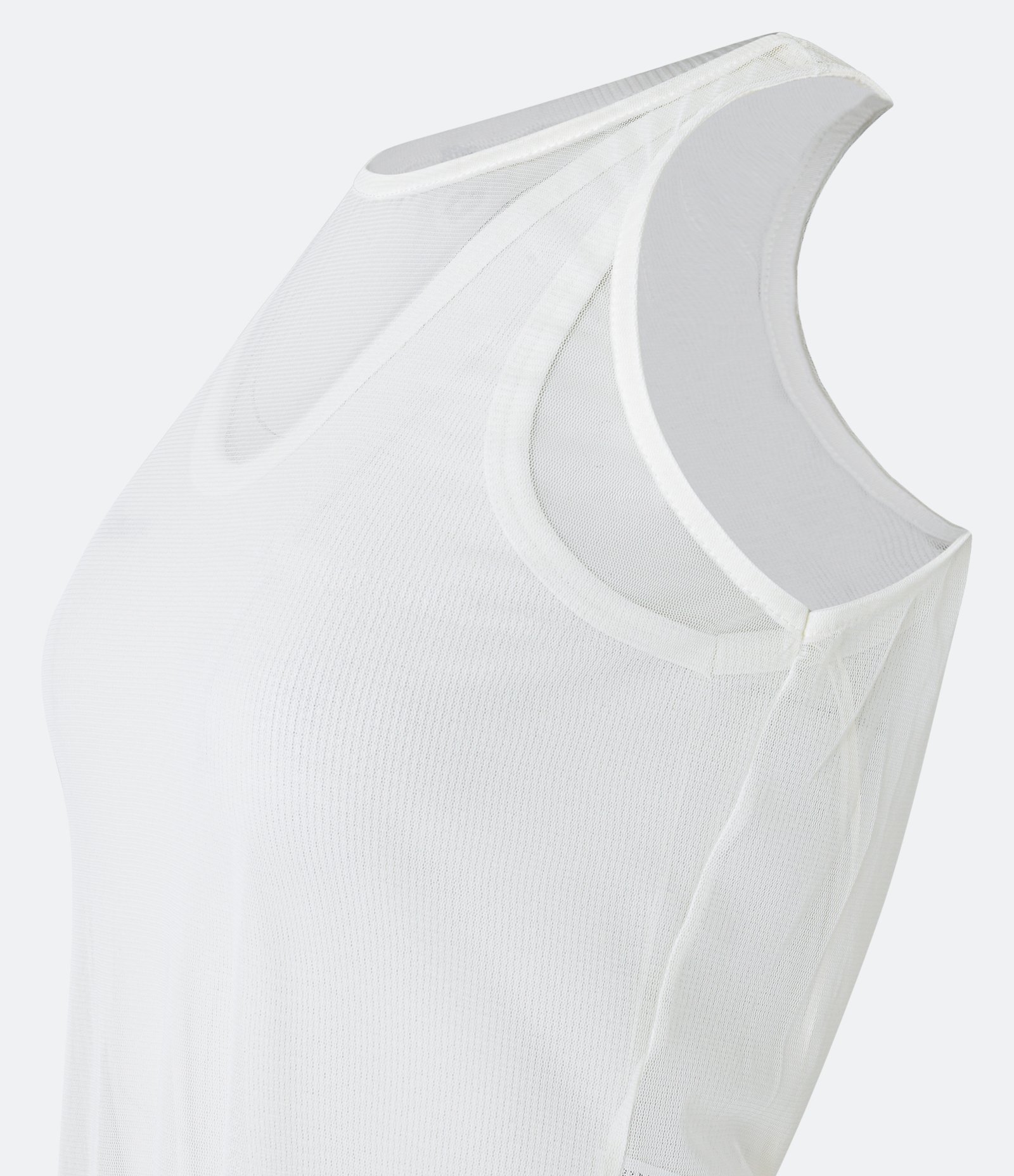 Blusa Regata em Tule com Sobreposições Branco 6