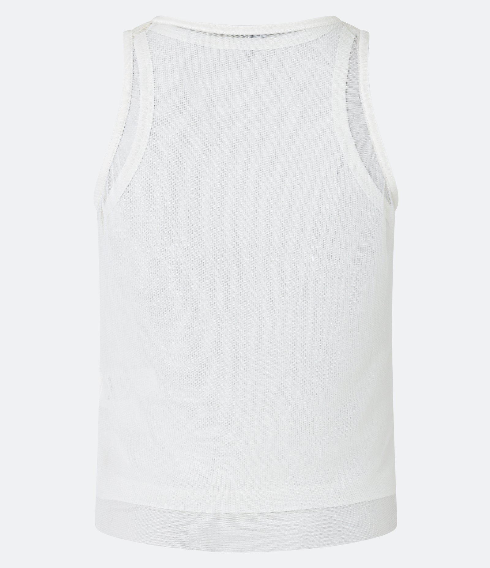 Blusa Regata em Tule com Sobreposições Branco 7