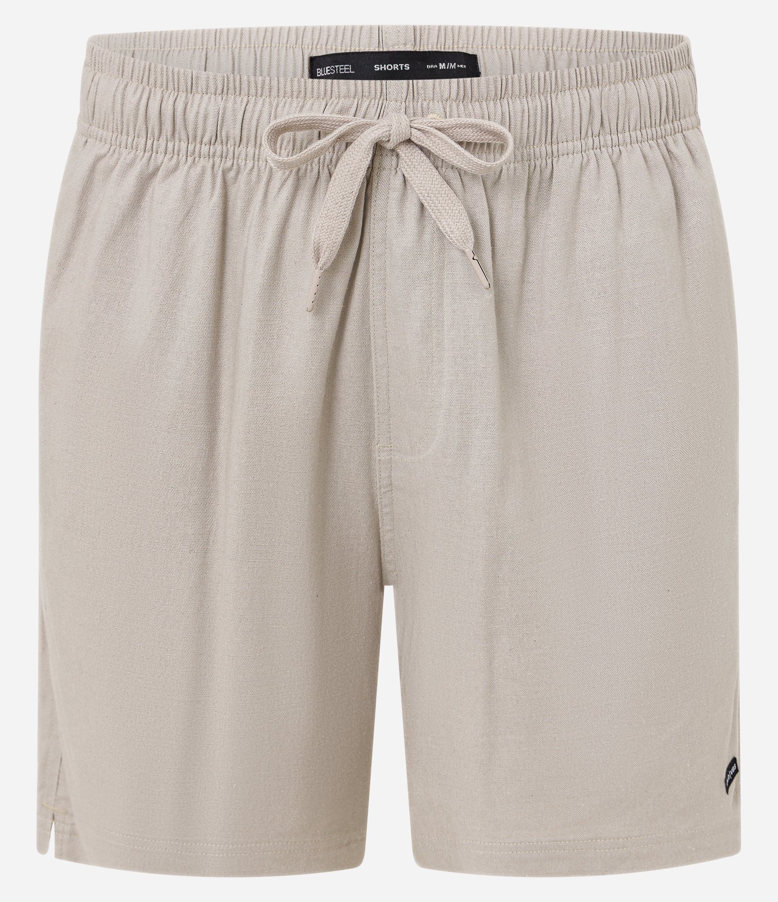 Bermuda em Tela com Cânhamo e Bolsos Bege 6